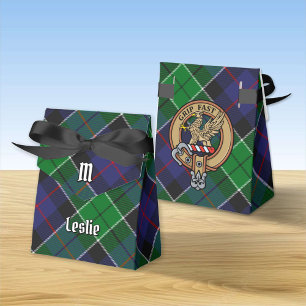 Caixinha De Lembrancinhas Clan Leslie Crest sobre caçar Tartan