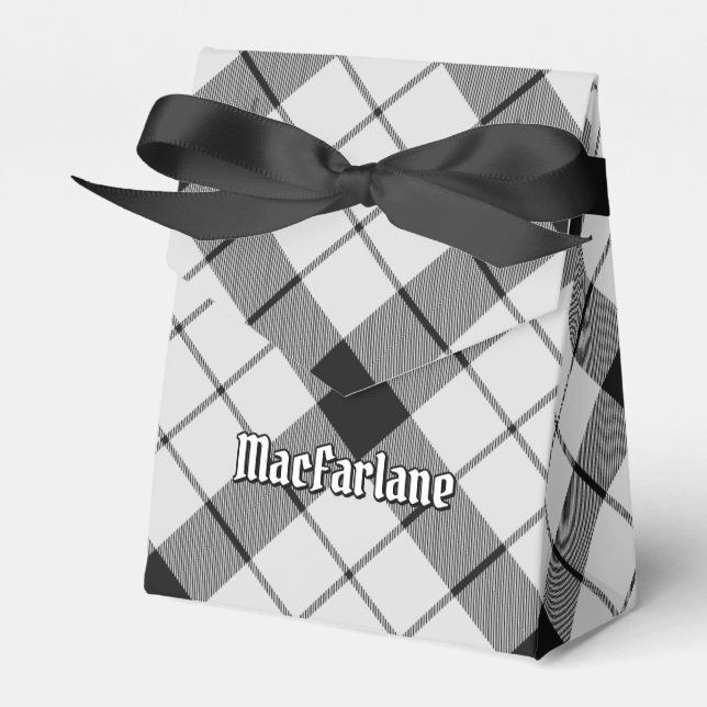 Caixinha De Lembrancinhas Clan MacFarlane Black and White Tartan (Frente)
