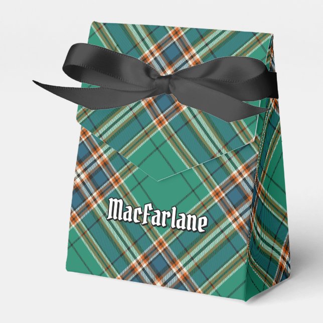 Caixinha De Lembrancinhas Clan MacFarlane Caça Antigo Tartan (Frente)