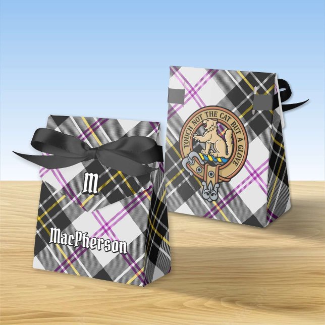 Caixinha De Lembrancinhas Clan MacPherson Crest sobre o Vestido Tartan (Criador carregado)