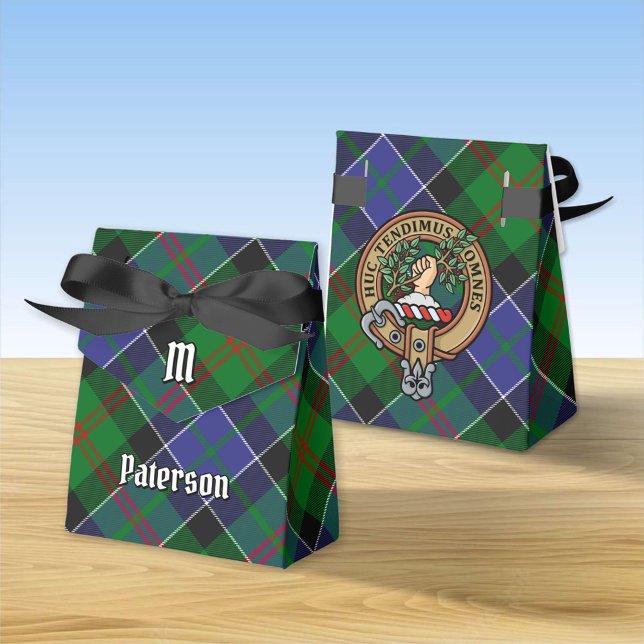 Caixinha De Lembrancinhas Clan Paterson Crest sobre Tartan (Criador carregado)