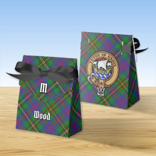 Caixinha De Lembrancinhas Clan Wood Crest sobre Tartan