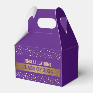 Caixinha De Lembrancinhas Classe Personalizada do Formando Roxo Dourado de 2