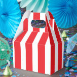 Caixinha De Lembrancinhas Classic Bright Red and White Striped Small Gable<br><div class="desc">Add festive flair to your celebration with these Classic Bright Red and White Striped Small Gable Favor Boxes. Featuring a charming handle and bold vintage stripes,  they’re perfect for candies,  small gifts,  or party favors. Ideal for birthdays,  weddings,  and themed events—easy to assemble,  carry,  and display with style.</div>