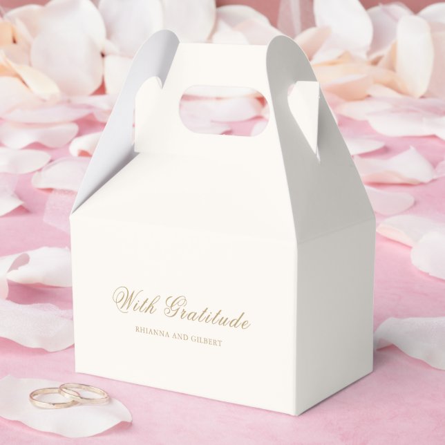 Caixinha De Lembrancinhas Clássico Casamento Eterno Marfim e Dourado (Casamento)