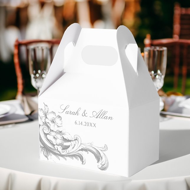 Caixinha De Lembrancinhas Clássico Elegante francês Rococo Floral (Criador carregado)