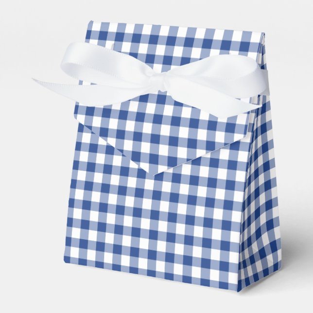 Caixinha De Lembrancinhas Clássico Gingham True Blue (Frente)