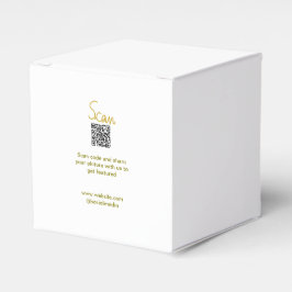 Caixinha De Lembrancinhas Código QR de varredura dourada glitter simples ele