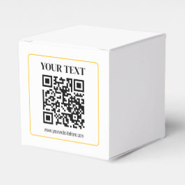 Caixinha De Lembrancinhas Código QR e texto editáveis com borda de ouro amar