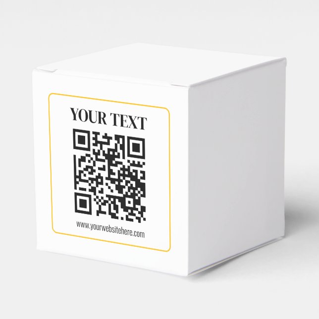 Caixinha De Lembrancinhas Código QR e texto editáveis com borda de ouro amar (Frente)