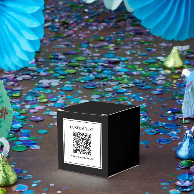 Caixinha De Lembrancinhas Código QR empresarial | Preto e Branco (Festa)