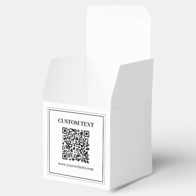 Caixinha De Lembrancinhas Código QR empresarial | Preto e Branco (Aberto)