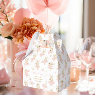 Caixinha De Lembrancinhas Coelhinha Bailarina Tutu Festa de Bebê Coelho Obri