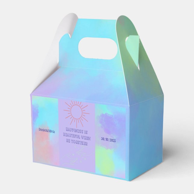 Caixinha De Lembrancinhas Coisas de Casamento Suave Roxo Profundo (Frente)