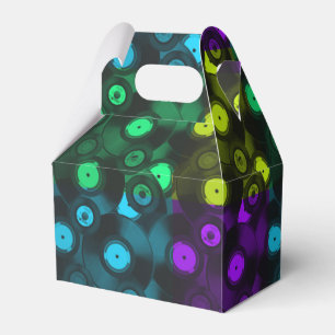 Caixinha De Lembrancinhas Colagem colorida de néon dos registros retros