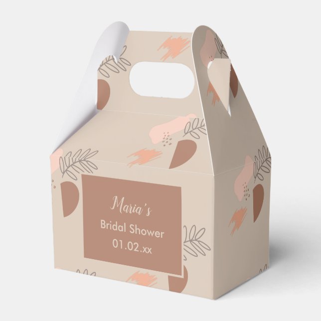 Caixinha De Lembrancinhas Colagem Orgânica Casamento Terrestre De Folha (Frente)