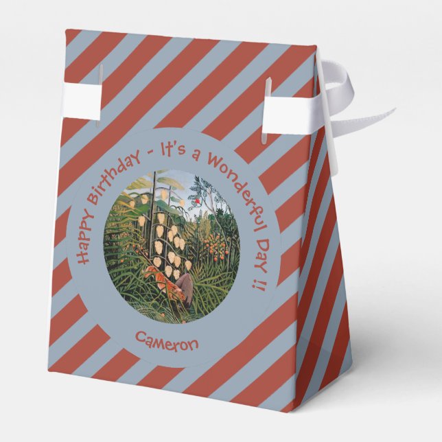 Caixinha De Lembrancinhas Coleção de Itens do Partido Henri Rousseau Tiger & (Verso)