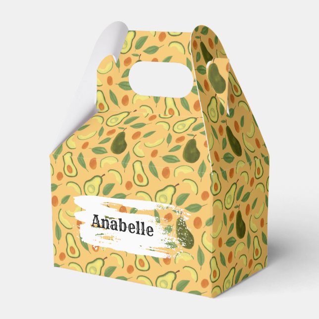 Caixinha De Lembrancinhas Coleção de padrões da cesta de fruta - Avocado (Frente)