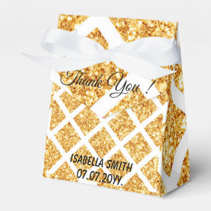 Caixinha De Lembrancinhas Coleção Popular Boho Brilho Favo de Mel Dourado