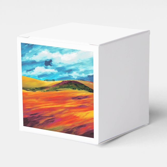 Caixinha De Lembrancinhas Colinas Vermelhas Amarelas (Frente)