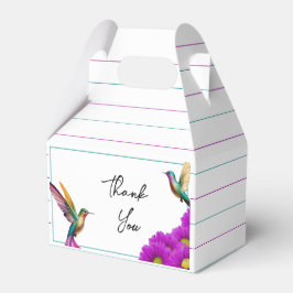 Caixinha De Lembrancinhas Colorful Hummingbirds Purple Daisies Wedding