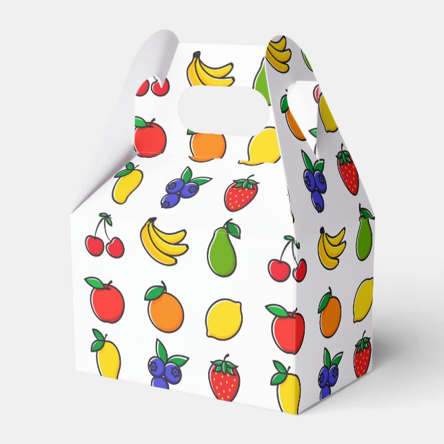 Caixinha De Lembrancinhas Colorful Mixed Fruit Pattern (Frente)