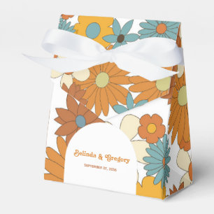 Caixinha De Lembrancinhas Colorida Retro Flowers Casamento em Arco dos anos 