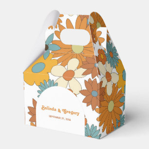 Caixinha De Lembrancinhas Colorida Retro Flowers Casamento em Arco dos anos 