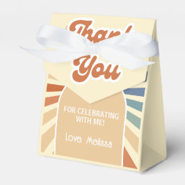 Caixinha De Lembrancinhas Colorida Retro Sun Groovy Wave Aniversário Obrigad