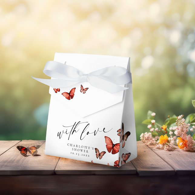 Caixinha De Lembrancinhas Com Amor Borboleta Caprichosa Vermelha Obrigado (Criador carregado)