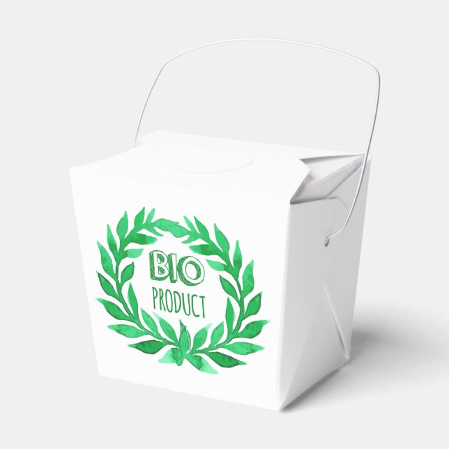 Caixinha De Lembrancinhas Comida verde de Fazenda de aquarela de bioproduto (Frente)