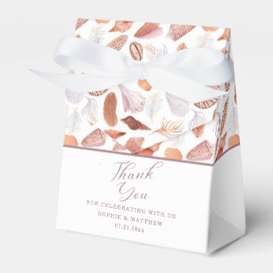 Caixinha De Lembrancinhas Conchas de Praia Aquarela Casamento Chic Costeiro