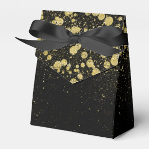 Caixinha De Lembrancinhas Confetes Dourados Glittery no preto