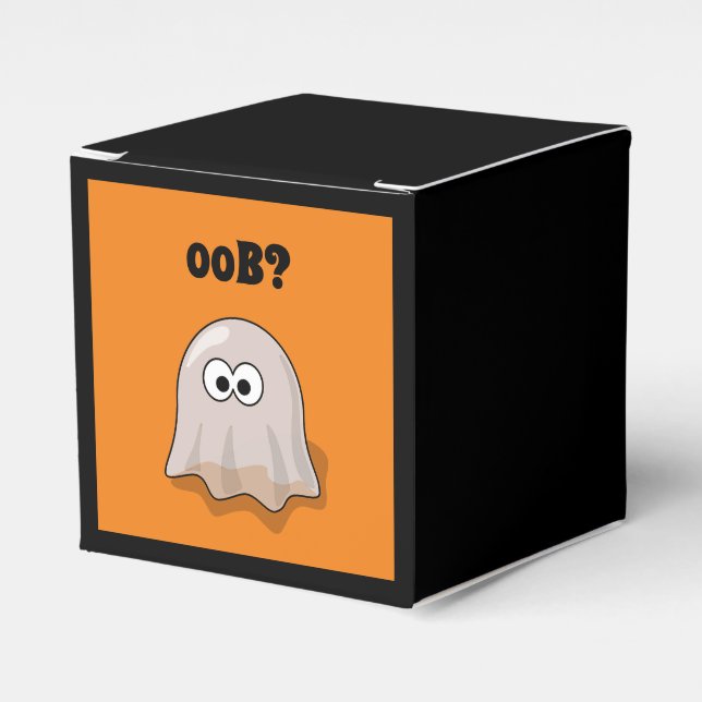Caixinha De Lembrancinhas Confused Ghost Says "Oob?" Funny Halloween Cartoon (Frente)