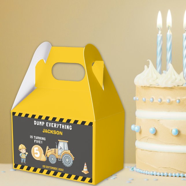 Caixinha De Lembrancinhas Construction Birthday 5th For boys | Truck Party  (Criador carregado)