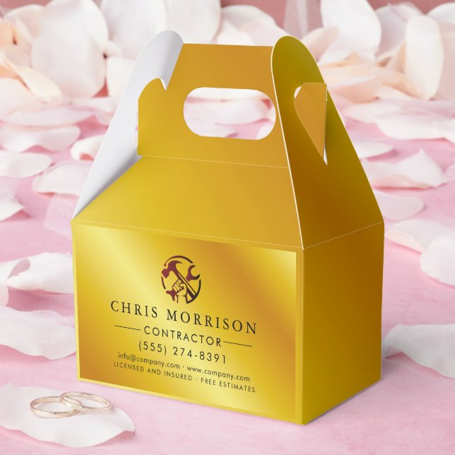 Caixinha De Lembrancinhas Construction Business Marketing Logo (Casamento)