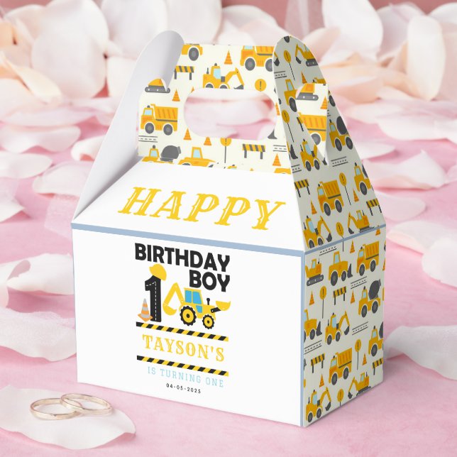 Caixinha De Lembrancinhas Construction Truck 1st Birthday | Kids Party (Casamento)