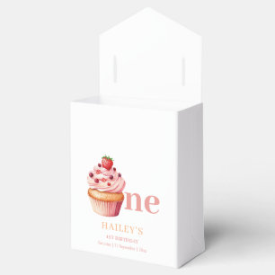 Caixinha De Lembrancinhas Convite de Aniversário de Cupcake, 1º Aniversário