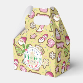 Caixinha De Lembrancinhas Cookies Amarelo de Natal