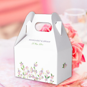 Caixinha De Lembrancinhas Cor d'água Rosa e Roxo Esqueça-me Sem Casamento