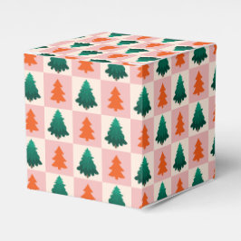 Caixinha De Lembrancinhas Cor d'água verde vermelha Padrão de árvore de Nata