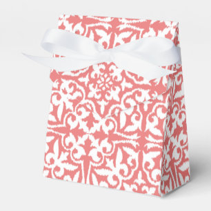 Caixinha De Lembrancinhas cor damasco Ikat - Cor-de-rosa e branco