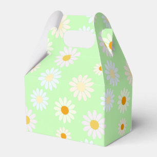 Caixinha De Lembrancinhas Cor-de-água doce colorida Daisy Pattern Green