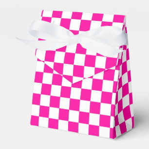 Caixinha De Lembrancinhas Cor-de-rosa e branco-neon verificados
