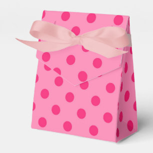 Caixinha De Lembrancinhas Cor-de-rosa quente no Design de padrão Bolinhas co