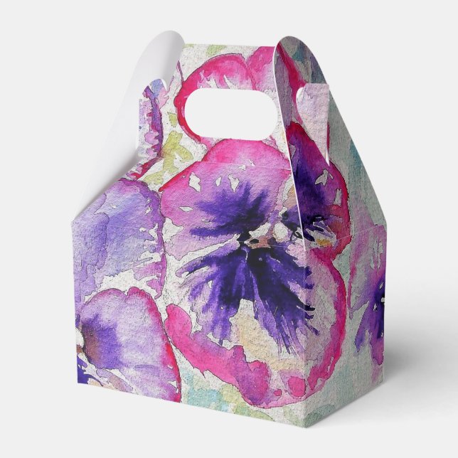 Caixinha De Lembrancinhas Cor Flórida Flor Rosa Púrpura (Frente)