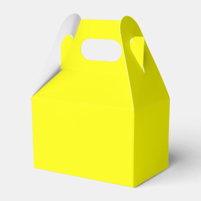 Caixinha De Lembrancinhas Cor Sólida Neon Amarelo (Frente)