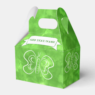 Caixinha De Lembrancinhas Cor Verde Personalizada de Desenho da Borboleta