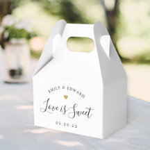 Coração Dourado Moderno Amor é Doce Casamento