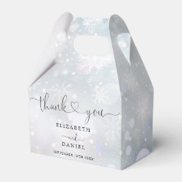 Caixinha De Lembrancinhas Coração Elegante Roteiro Flocos de Neve Casamento